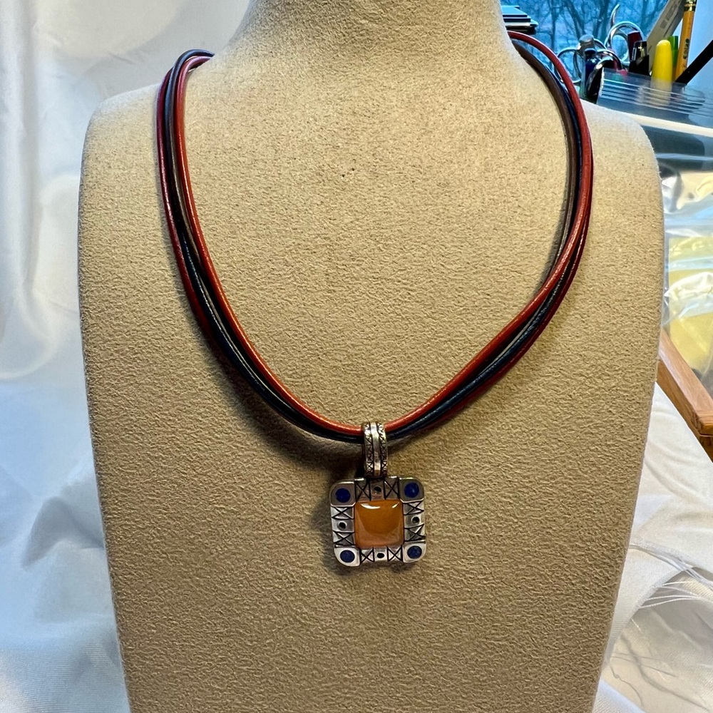 Elegant Carnelian Pendant Necklace/Choker.